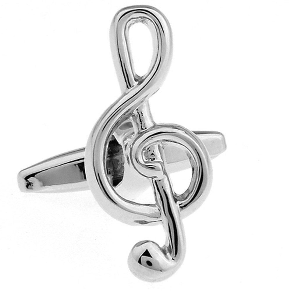 Silver Musical Note Cufflinks - Picture 3 of 16